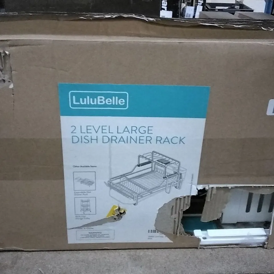 BOXED 2 LEVEL LARGE DISH DRAINING RACK