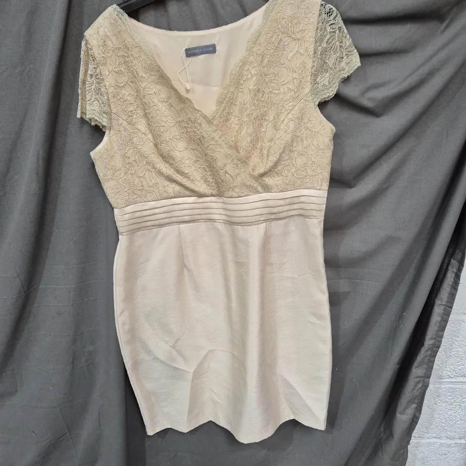 MICHAELA LOUISA LACE DRESS, STYLE 7636, UK 18 (USA 14) – CREAM