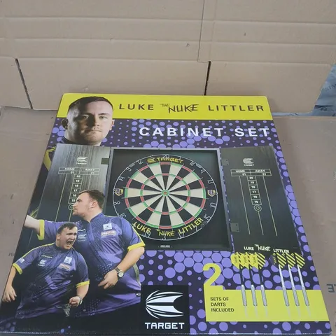 TARGET LUKE LITTLER DARTBOARD AND CABINET