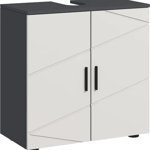 BOXED KLEANKIN UNDER SINK BATHROOM CABINET DOUBLE DOORS 10W X 20DCM LIGHT GREY