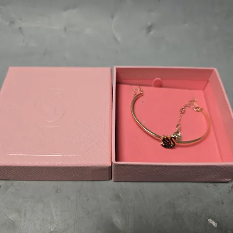 BOXED SWAROVSKI GOLDEN BLACK SWAN BANGLE 