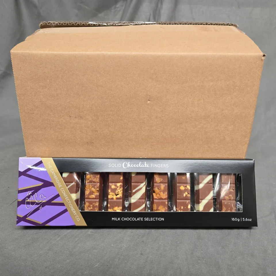 BOXED CAMBRIDGE CONFECTIONARY COMPANY HANDMADE CHOCOLATE FINGERS MILK CHOCOLATE SELECTION 14X160G