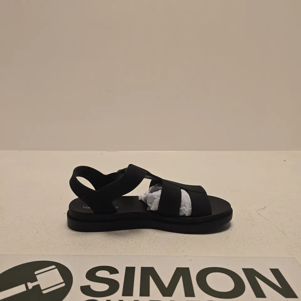 LONDON REBEL BLACK STRAPPY SANDALS WITH ANKLE BUCKLE – WOMEN'S FOOTWEAR SIZE EU 40