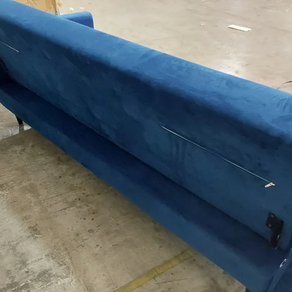 DESIGNER CLICK CLAK SOFA BED PLUSH BLUE FABRIC 