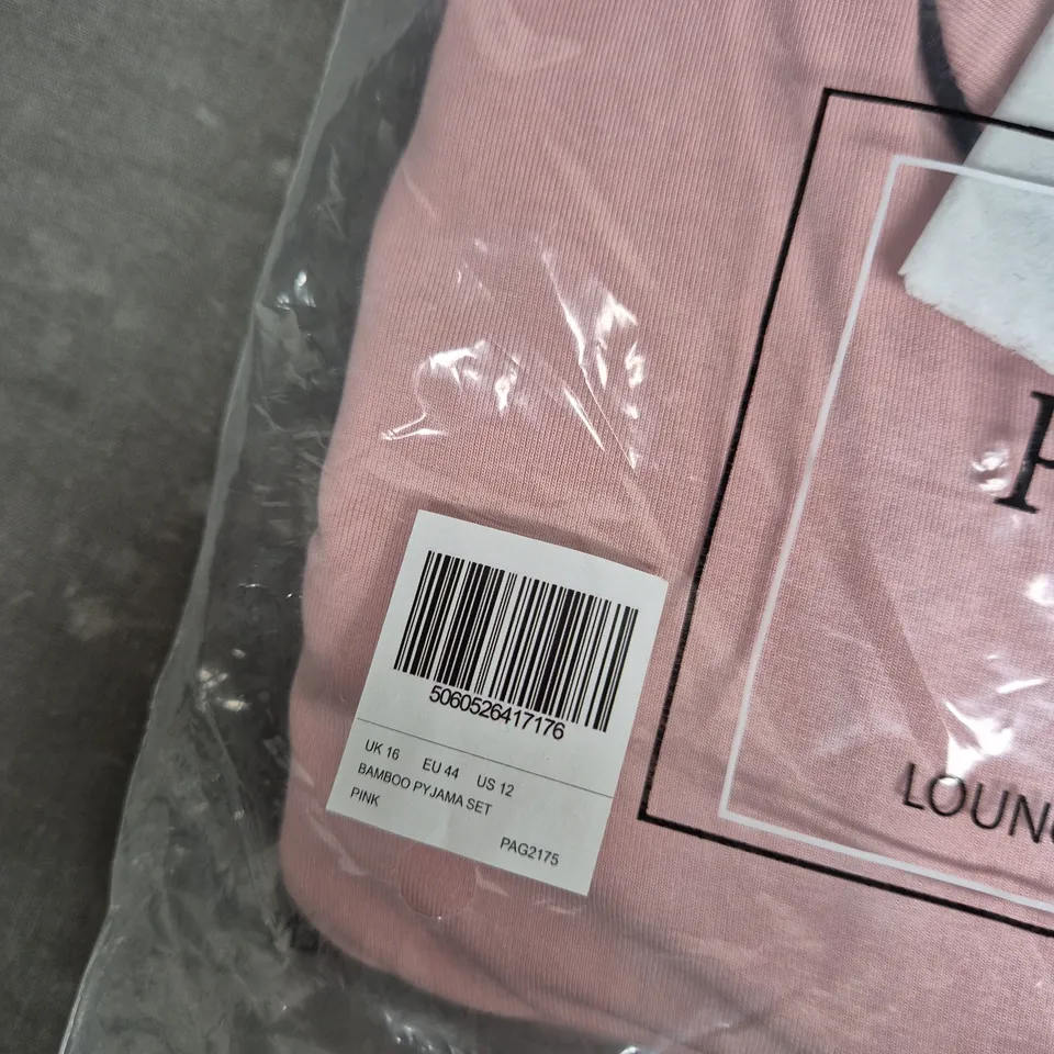 BAGGED PRETTY YOU LONDON BAMBOO PYJAMA SET – PINK, UK 16 (EU 44)