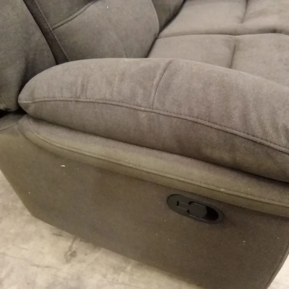 ALBION CHENILLE 2 SEATER HIGH BACK MANUAL RECLINER SOFA - CHARCOAL RRP £579