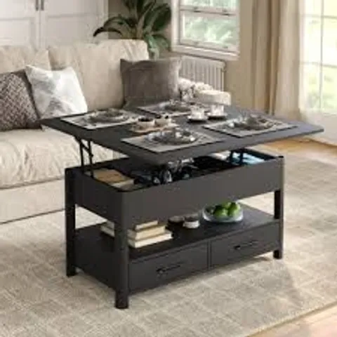 BOXED FURNIHOLD LIFT TOP COFFEE TABLE WITH DRAWERS