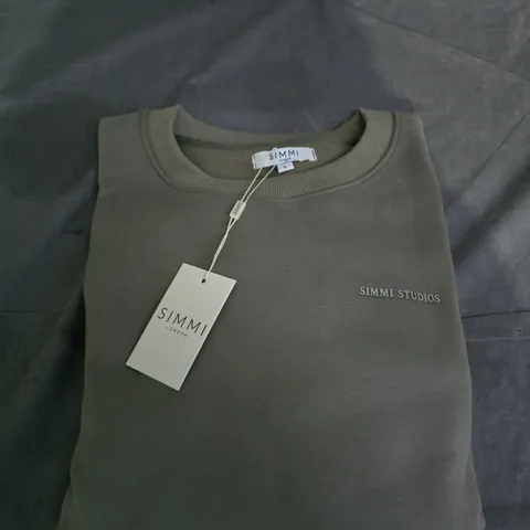 SIMMI STUDIOS OLIVE GREEN SWEATSHIRT – UK SIZE L 