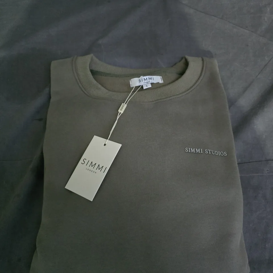 SIMMI STUDIOS OLIVE GREEN SWEATSHIRT – UK SIZE L 