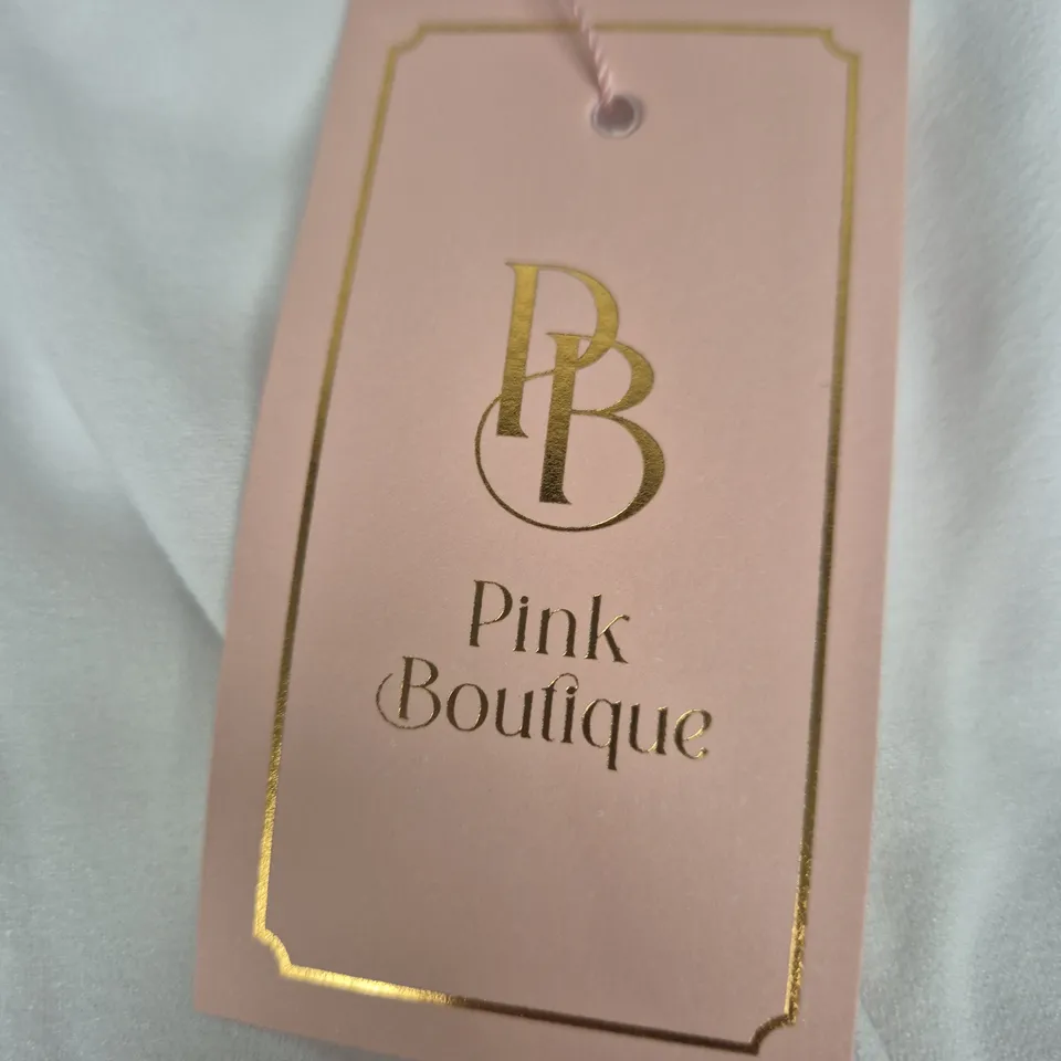 PINK BOUTIQUE WHITE CAPE-SLEEVE BLAZER MINI DRESS