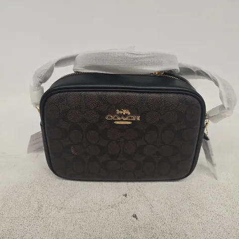 COACH BROWN SIGNATURE CANVAS CROSSBODY BAG 