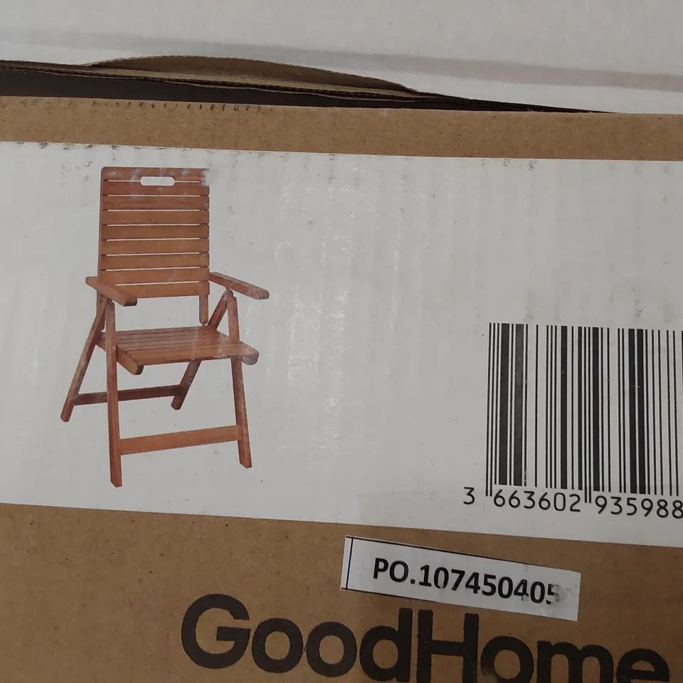 BOXED DENIA WOODEN RECLINING CHAIR FOLDABLE