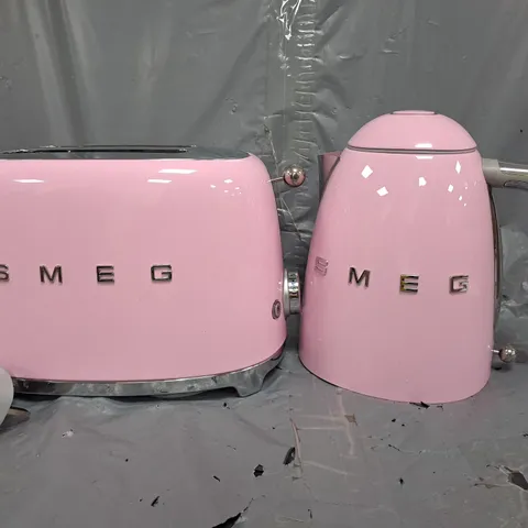 SMEG EEJB114 50S RETRO STYLE KETTLE AND 2-SLICE TOASTER - PASTEL PINK