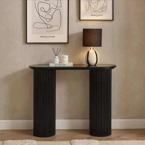 BOXED DUSK HATTIE CONSOLE TABLE - BLACK (2 BOXES)