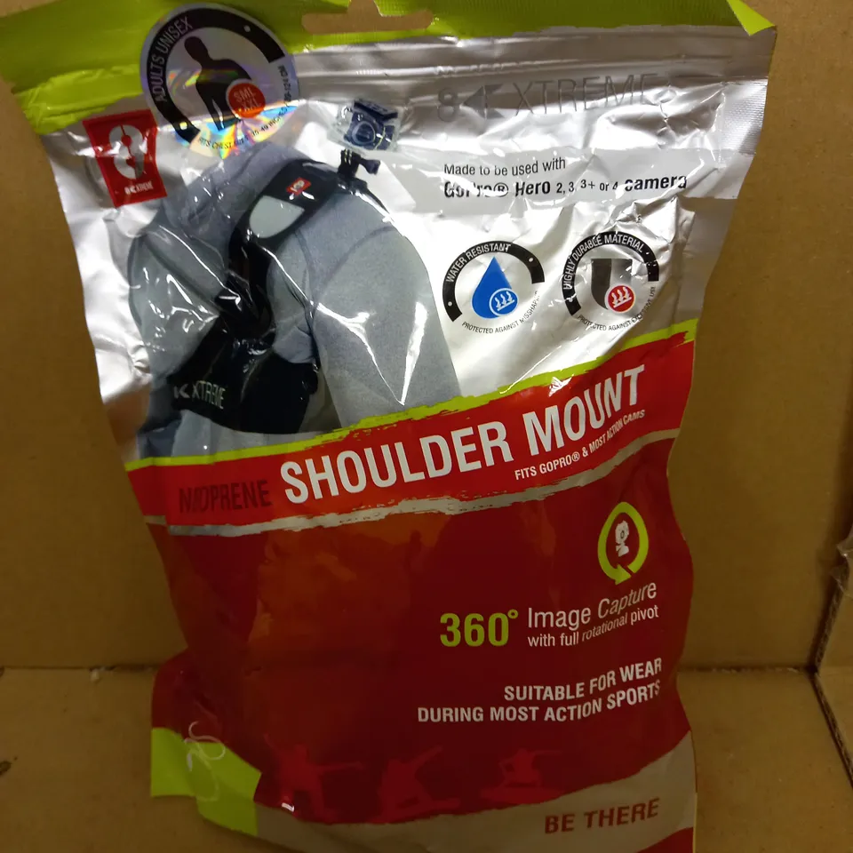 8K EXTREME SHOULDER MOUNT - FITS GOPRO & MOST ACTION CAMS