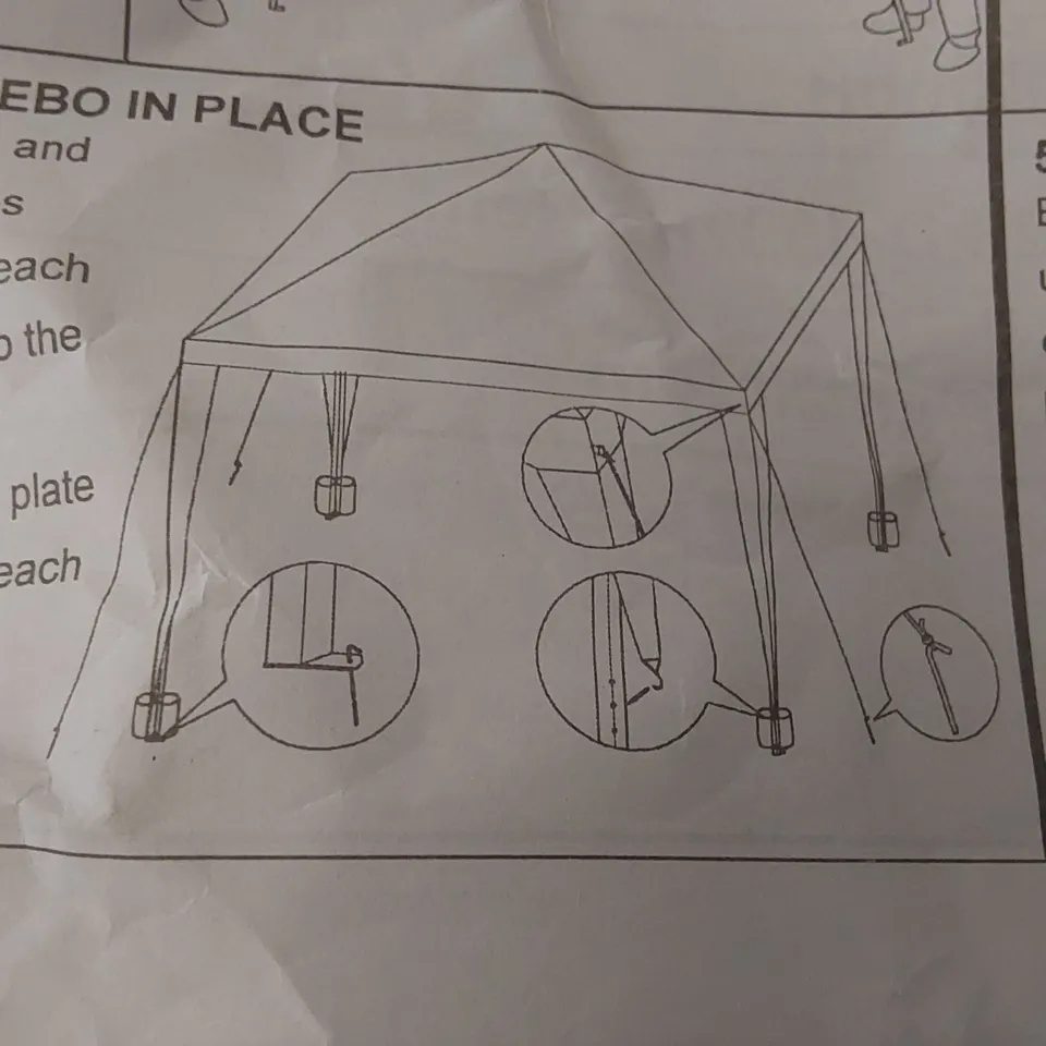 BOXED YUEBO GAZEBO 3X3 FOLDING WATERPROOF GAZEBO - COLOURS MAY VARY