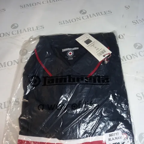 BAGGED LAMBRETTA BADGE LOGO POLO SHIRT SIZE XL