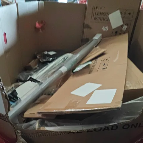 PALLET OF ASSORTED HOUSEHOLD GOODS AND PRODUCTS TO INCLUDE;FULL LENGTH MIRROR,STEAM MOP,ROLLER BLIND