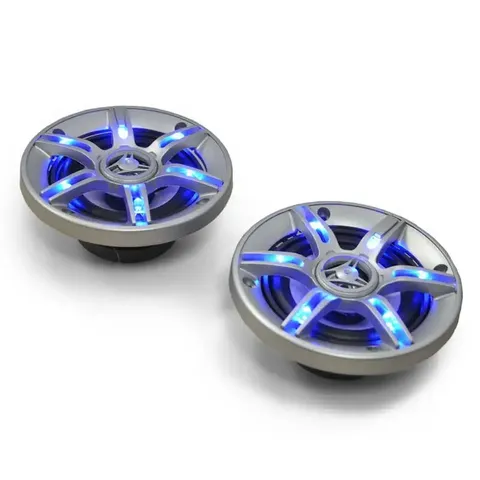BOXED PAIR OF AUNA ELECTRONIC STAR 4" BLUE LED CAR SPEAKERS