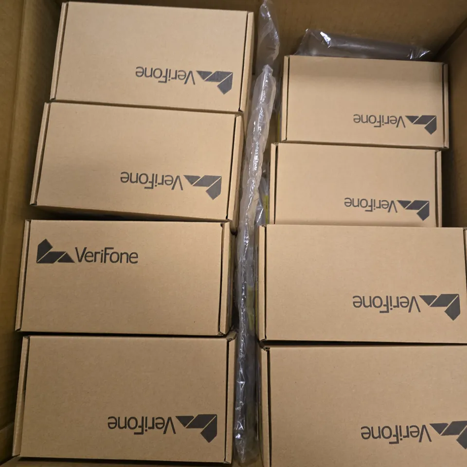BOX OF APPROXMATELY 15 VERIFONE SECURE PIN PAD CARD MACHINE 