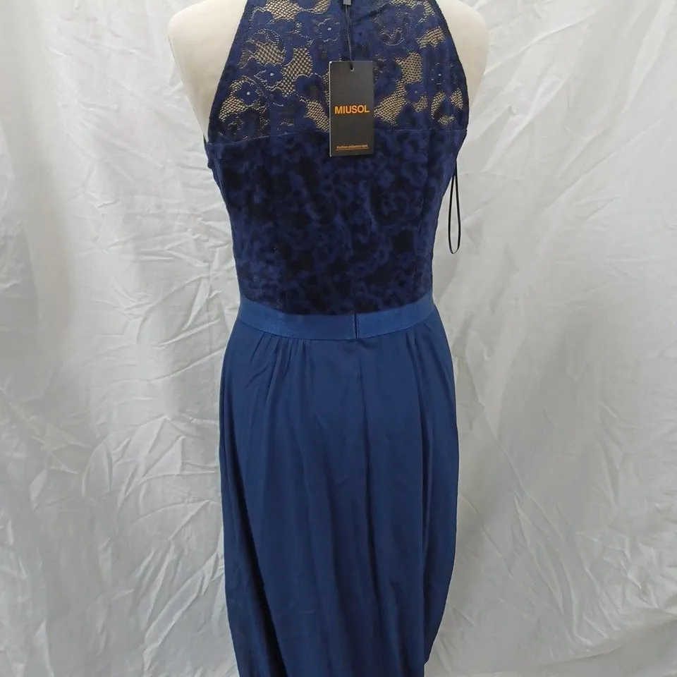 MIUSOL LACE MAXI DRESS, NAVY - SIZE M