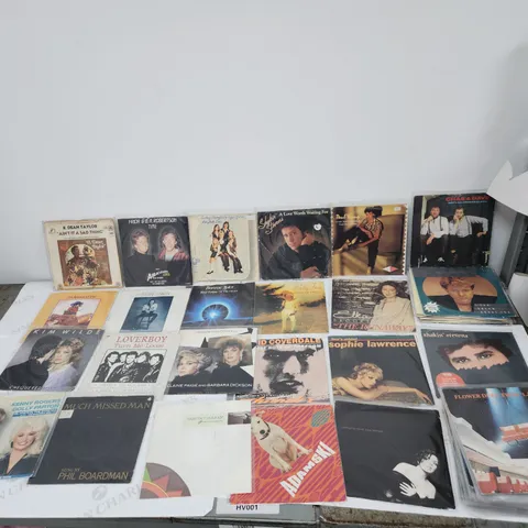 A COLLECTION OF 59 X VINYL SINGLES. MOSTLY 80S ETC.
