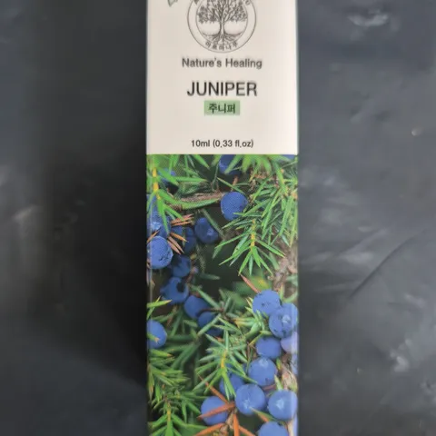BOX OF APPROXIMATELY 50 NATURE'S HEALING ESSENTIAL OIL - JUNIPER (10ML)