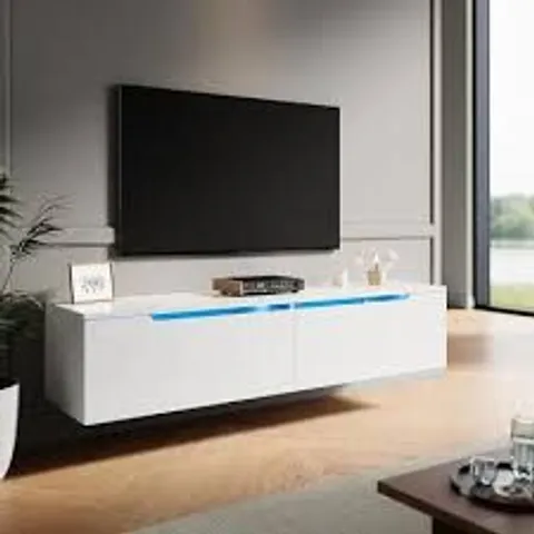 BOXED LED TV CABINET, WHITE HIGHLIGHT, STAND FOR TVS UP TO 75" (1 BOX)