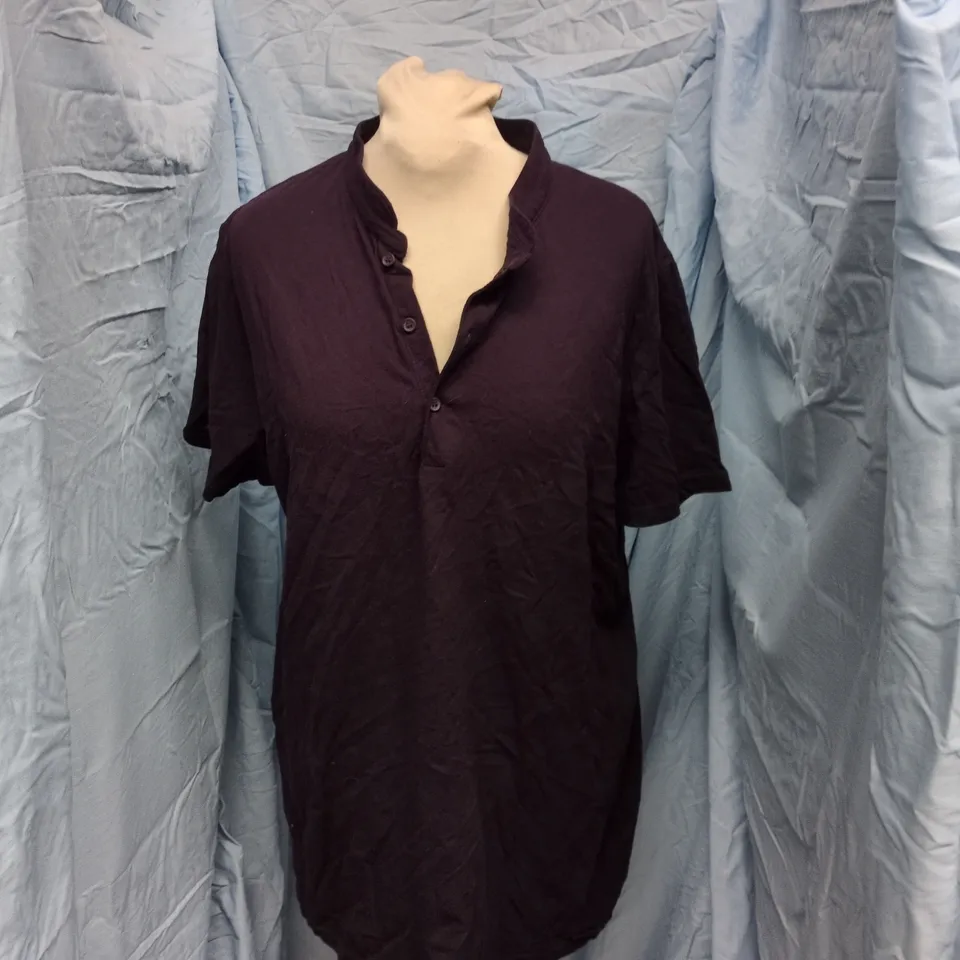 RIVER ISLAND PURPLE SHORT-SLEEVE TOP, UK SIZE L