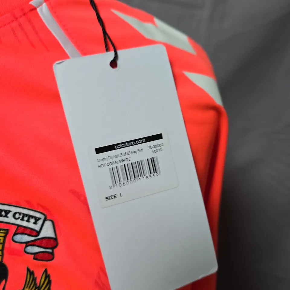 COVENTRY CITY FC FOOTBALL AWAY SHIRT BY HUMMEL – MONZO SPONSOR – SIZE L – SIGNED