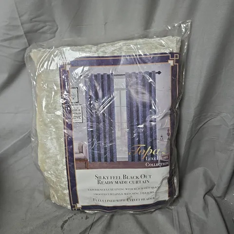 TOPA LUXE HOME COLLECTION SILK‑FEEL BLACKOUT EYELET CURTAINS – ONE PAIR, 66\" X 54\" (168 CM X 137 CM) APPROX 