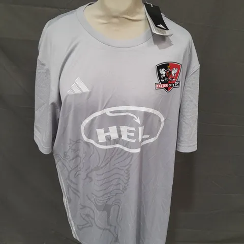ADIDAS EXETER CITY FOOTBALL CLUB SHIRT IN LIGHT GREY - XL