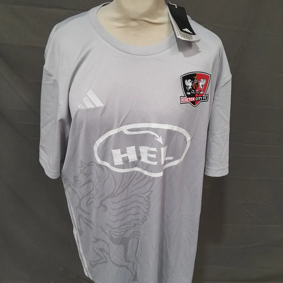 ADIDAS EXETER CITY FOOTBALL CLUB SHIRT IN LIGHT GREY - XL