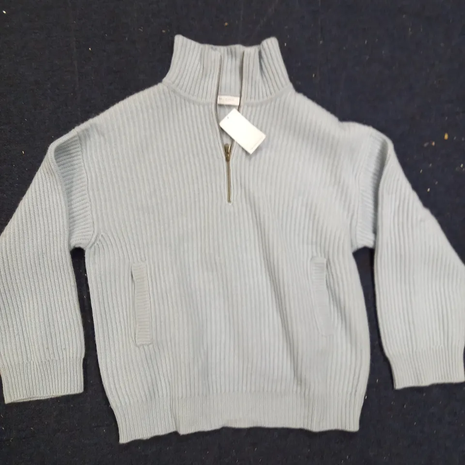EQUIPMENT FEMME BABY BLUE ZIP JUMPER SIZE S