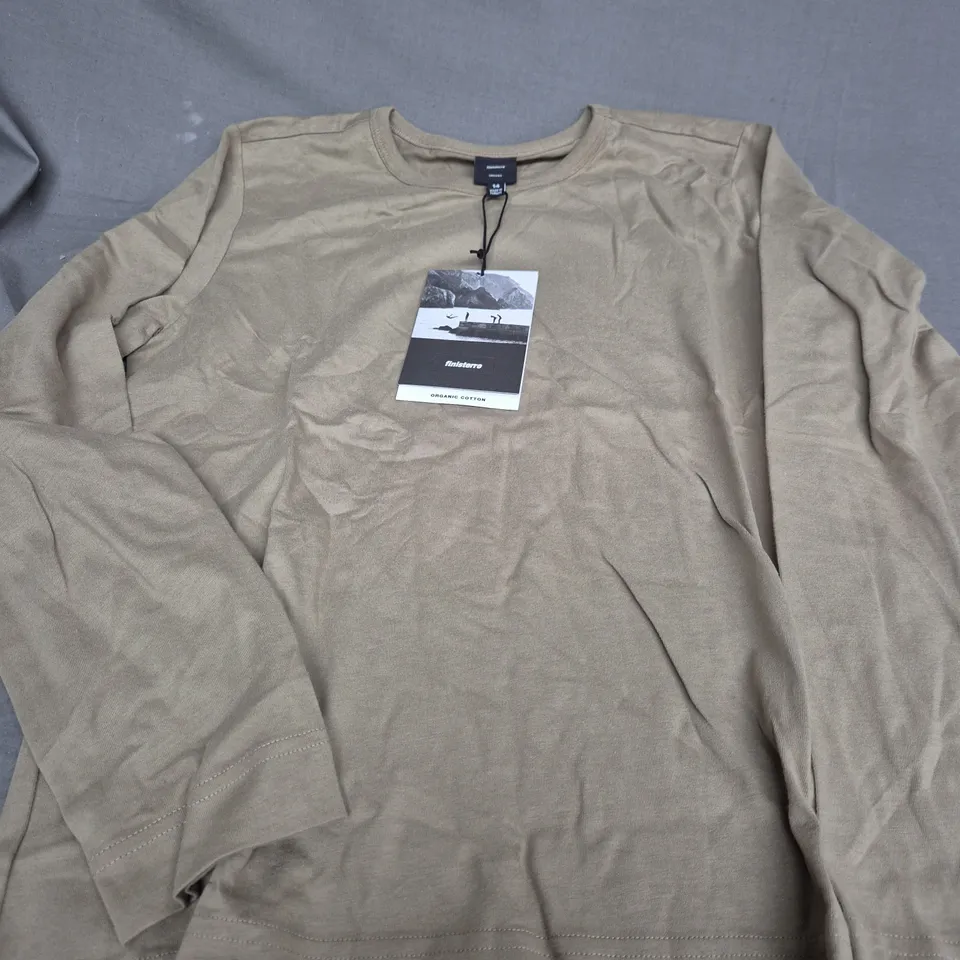 FINISTERRE ELDON LS PLAIN WILLOW GREEN T-SHIRT - SIZE 14