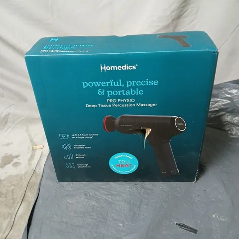 HOMEDICS PRO PHYSIO DEEP TISSUE PERCUSSION MASSAGER BOXED