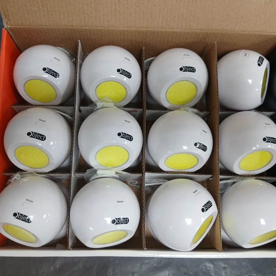 BOX OF APPROXIMATELY 48 OBJECT 360° COB SWIVEL BALL LIGHTS (4 PACKS OF 12)