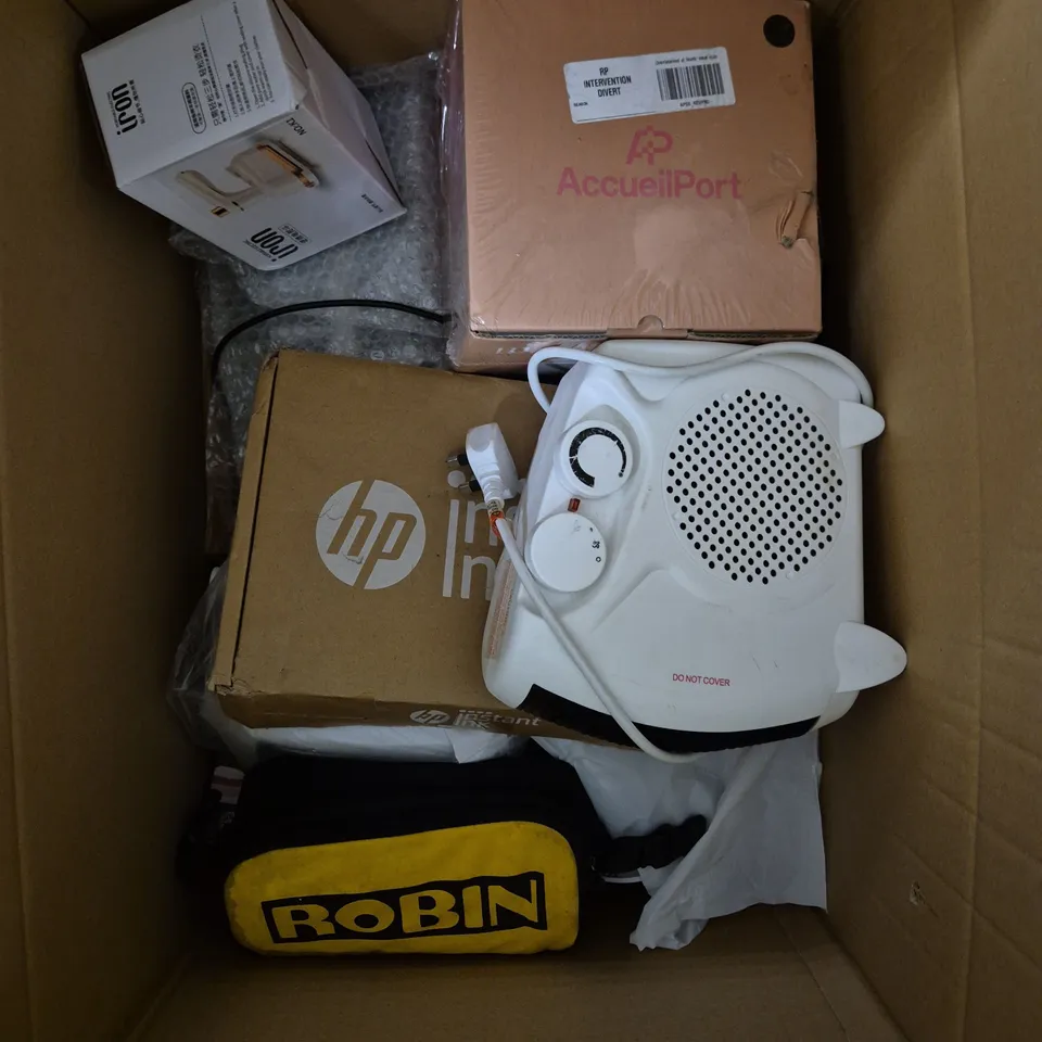 APPROXIMATELY 10 ASSORTED ELECTRICAL PRODUCTS TO INCLUDE HEATER, PORTABLE IRON, WAX HEATER ETC 