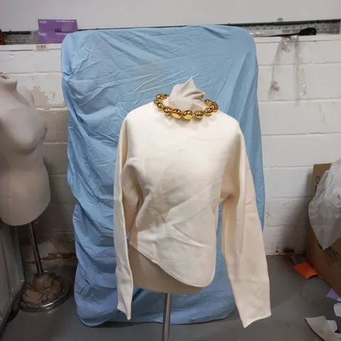 ZARA GOLD-TONE BEAD NECKLACE JUMPER WITH OVERSIZED LINKS 