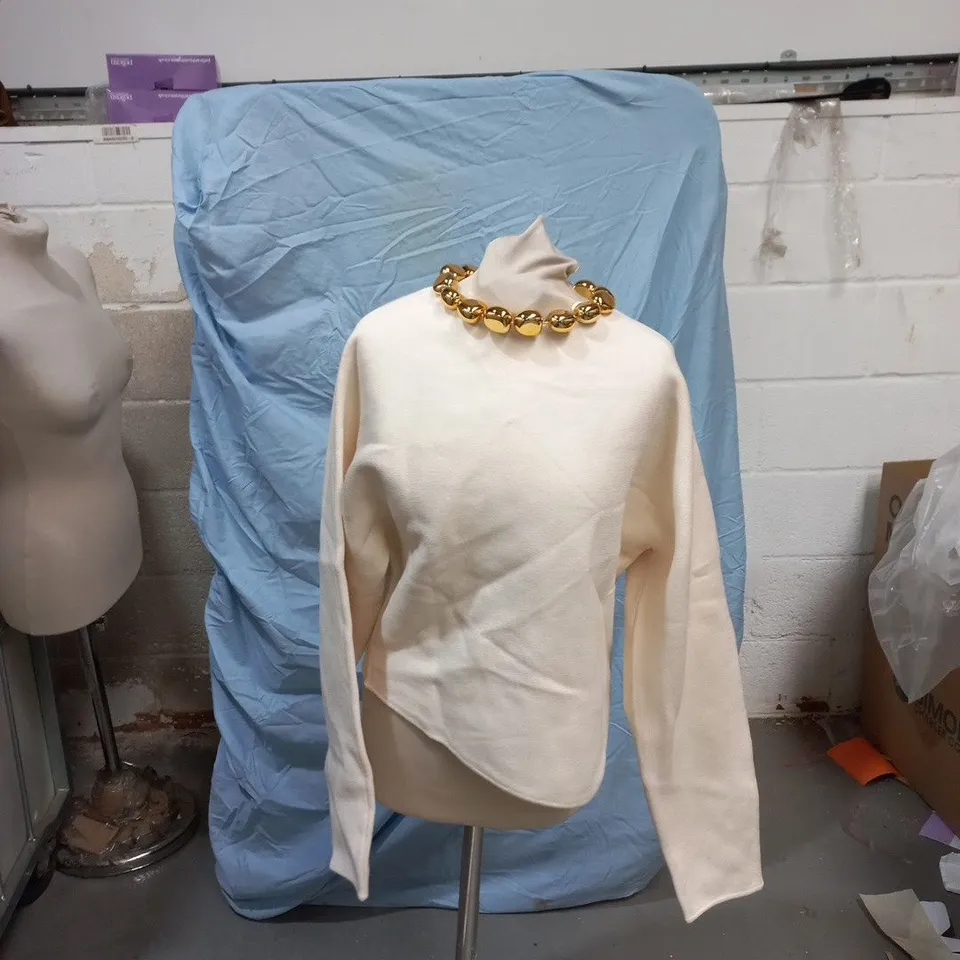 ZARA GOLD-TONE BEAD NECKLACE JUMPER WITH OVERSIZED LINKS