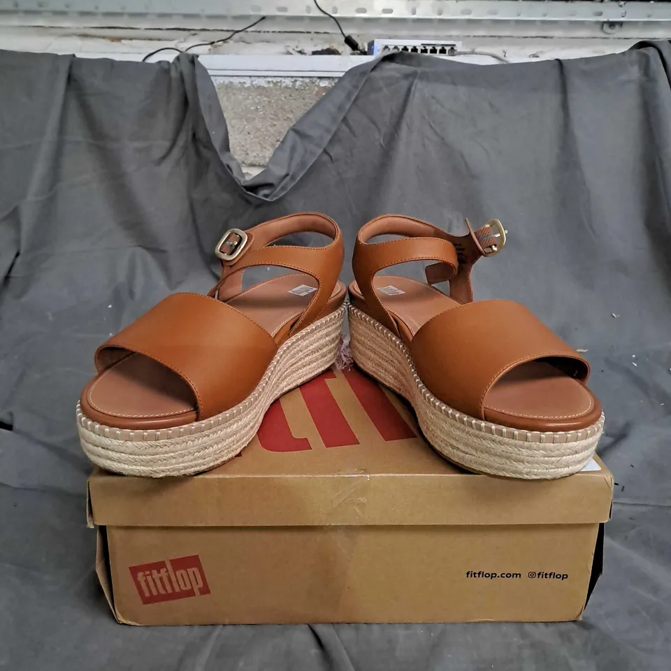 FITFLOP WEDGE SANDALS BROWN SIZE 8