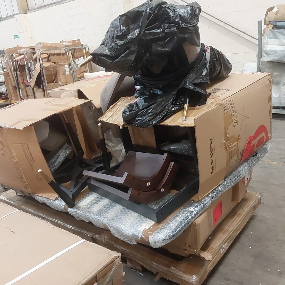 PALLET CONTAINING A LARGE ASSORTMENT OF DESIGNER FURNITURE PARTS