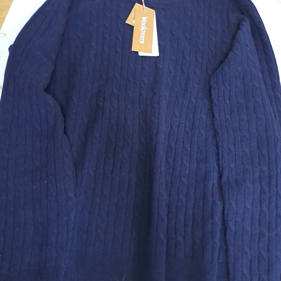 WOOL LOVERS NAVY BLUE SWEATER SIZE L