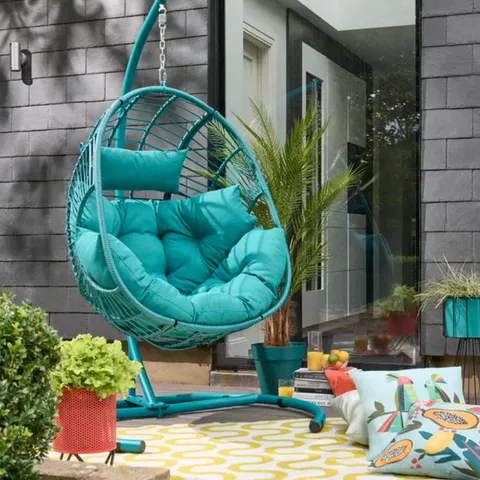 BOXED ELEMENTS PEACOCK HANGING EGG CHAIR (1 BOX)