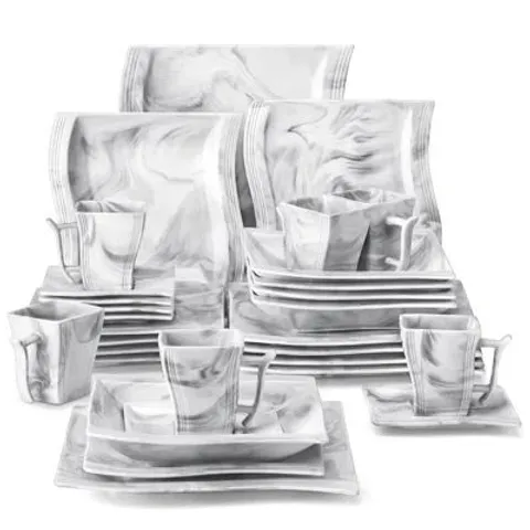 BOXED MALACASA APPROX 30 PIECE DINNERWARE SET (1 BOX)