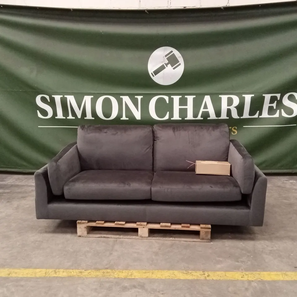 LUCIA 3 SEATER SOFA, CHARCOAL GREY HOUSE VELVET