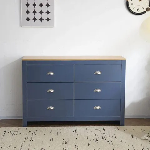 BOXED BOTELHO 120CM W 6-DRAWER CHEST OF DRAWERS 