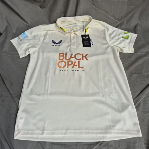 CASTORE CRICKET SHORT SLEEVE POLO IN CREAM SIZE M