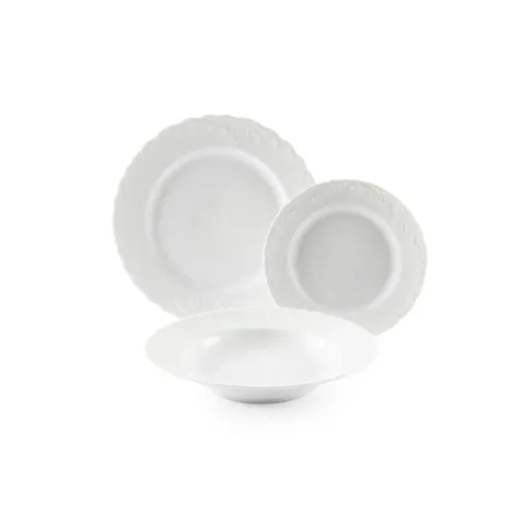 BOXED ELISA ROCOCO' APPROXIMATELY 18 PIECE PORCELAIN DINNERWARE SET (1 BOX)