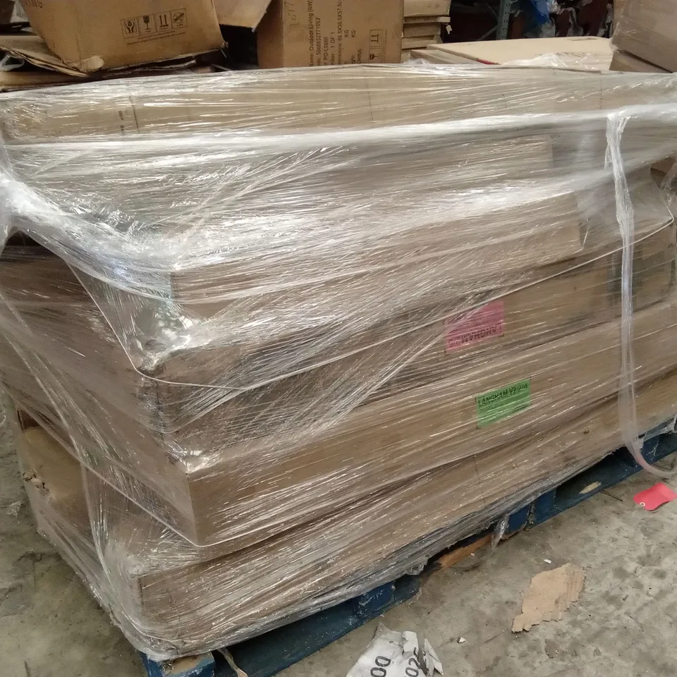 PALLET OF ASSORTED INCOMPLETE DESIGNER BED FRAME PARTS AND PIECES